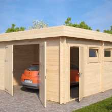 Große Holzgarage “Hansa D” 5x6m Große Holzgarage “Hansa D” 5x6m