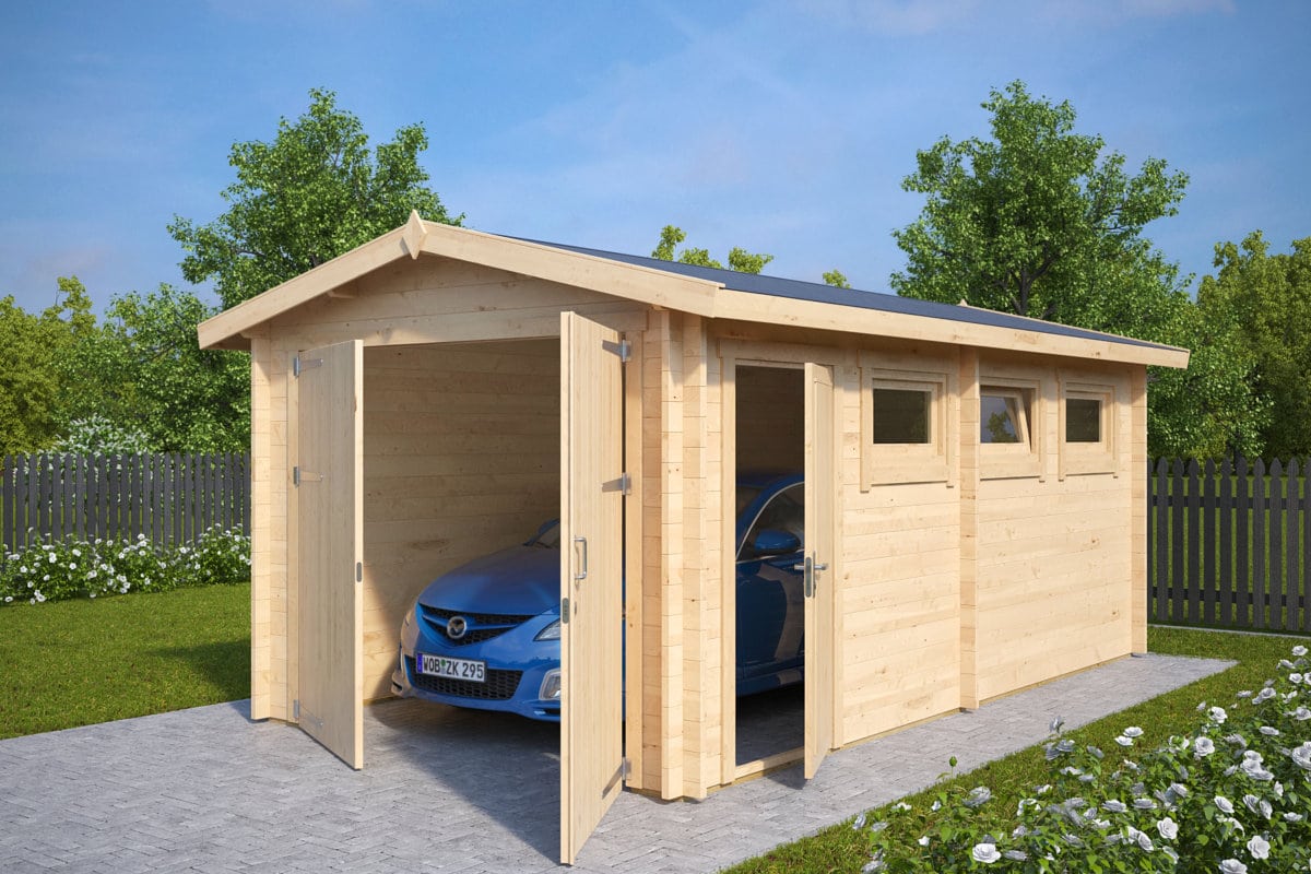Fertiggarage aus Holz “Typ A” 3x6m Fertiggarage aus Holz “Typ A” 3x6m