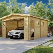 Holzgarage mit Schwingtor “Deluxe A” 4x5m Holzgarage mit Schwingtor “Deluxe A” 4x5m