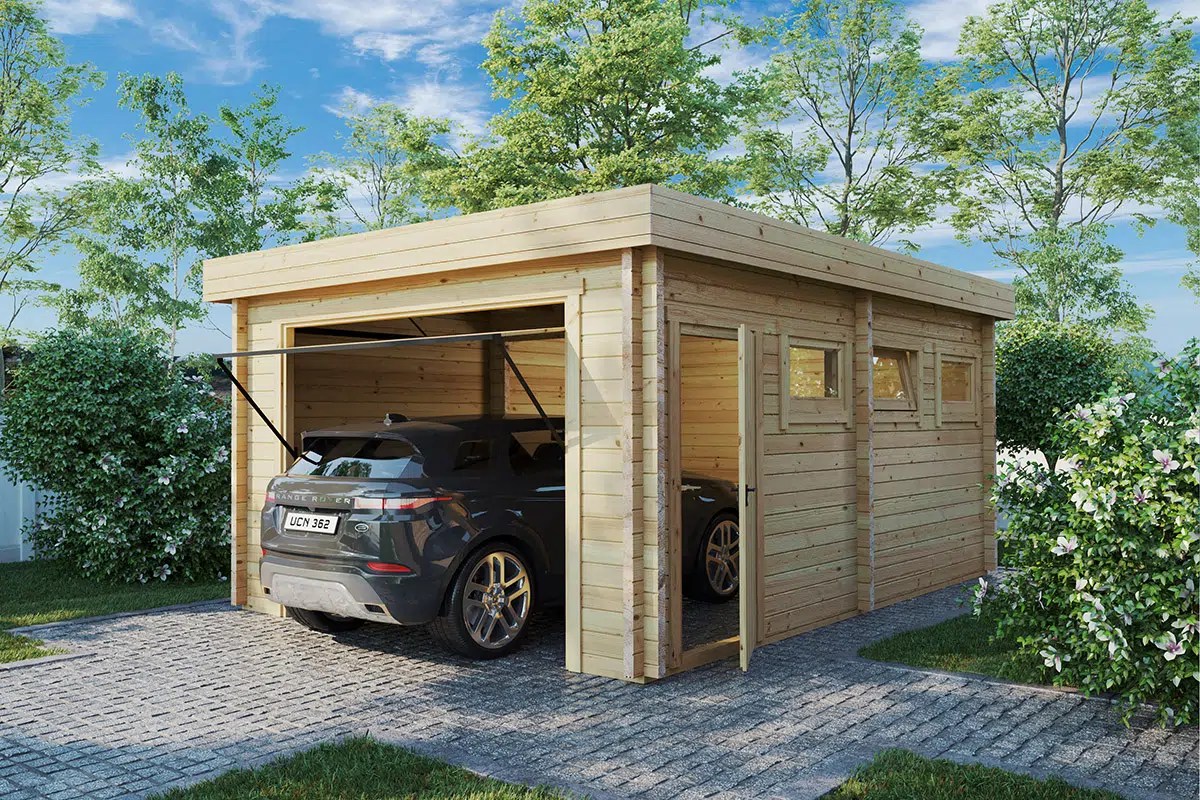 Fertiggarage mit Schwingtor “Deluxe C” 4x6m Fertiggarage mit Schwingtor “Deluxe C” 4x6m