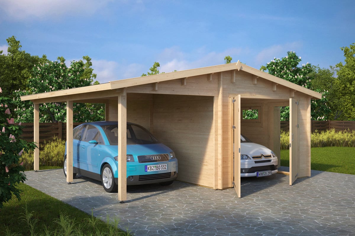 Garage mit Carport “Hansa G” 6x6m Garage mit Carport “Hansa G” 6x6m
