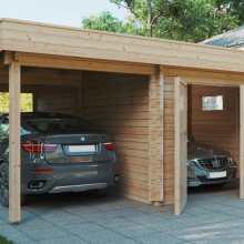 Fertiggarage mit Carport “Hansa H” 6x6m Fertiggarage mit Carport “Hansa H” 6x6m