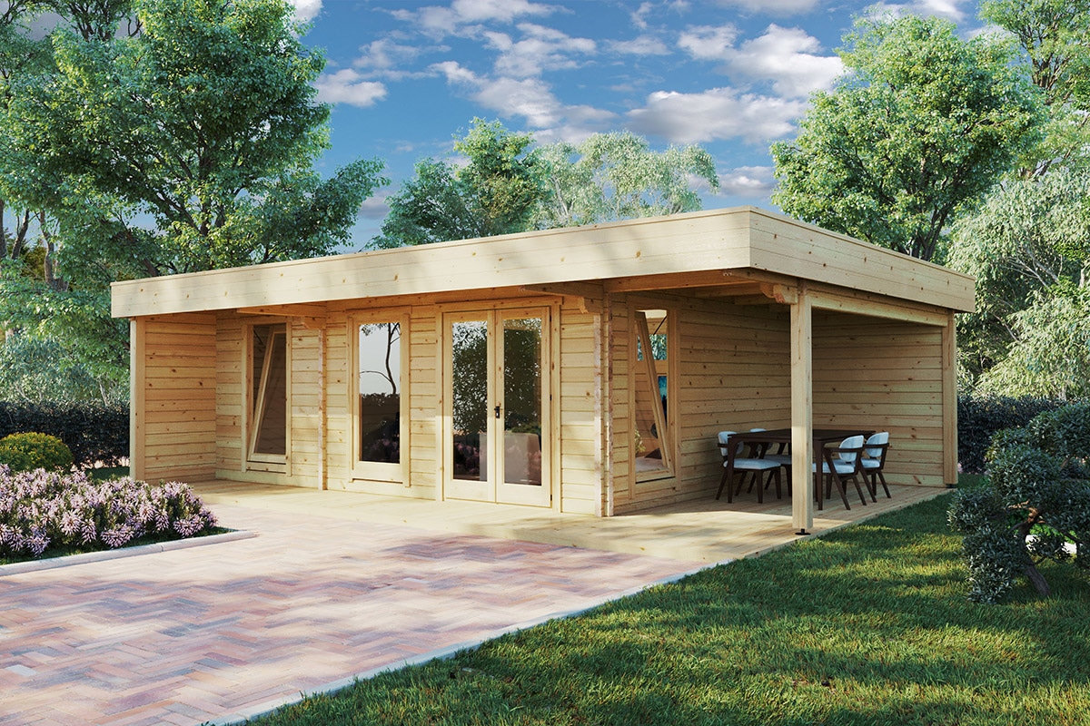 Großes Gartenhaus “Hansa Lounge XXL” 8x5m Großes Gartenhaus “Hansa Lounge XXL” 8x5m