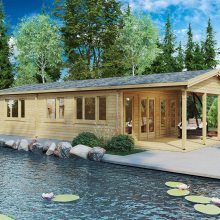 Blockhaus mit Terrasse “Holiday A” 13×6 m Blockhaus mit Terrasse “Holiday A” 13×6 m