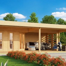 Gartenhaus mit Terrasse “Garden Paradise A” 8x5m Gartenhaus mit Terrasse “Garden Paradise A” 8x5m
