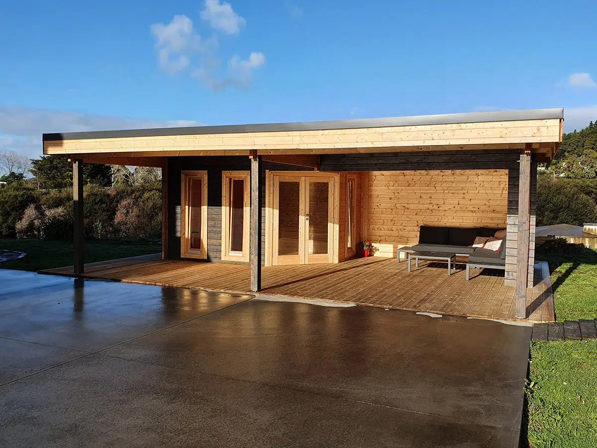 Gartenhaus mit Terrasse “Garden Paradise A” 8x5m | Gartenhaus mit Veranda 6x8m | Gartenhaus mit Terrasse und Terrassenüberdachung – Bild 2