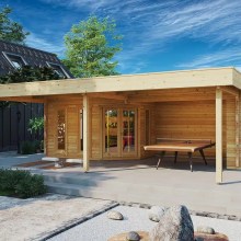 Gartenhaus mit Vordach „Paradise B” 8x5m Gartenhaus mit Vordach „Paradise B” 8x5m