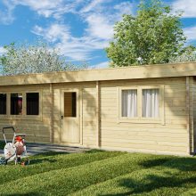 Blockhaus mit einem Schlafzimmer “Holiday I” 9x5m Blockhaus mit einem Schlafzimmer “Holiday I” 9x5m