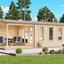 Gartenhaus mit Terrasse & Schuppen “Super Eva E” 9x3m Gartenhaus mit Terrasse & Schuppen “Super Eva E” 9x3m