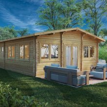 Blockhaus mit zwei Schlafzimmern “Valencia” 6x11m Blockhaus mit zwei Schlafzimmern “Valencia” 6x11m