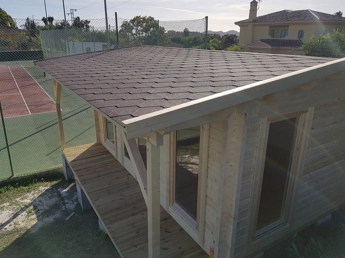 Gartenbüro “Costa A” 5x5m | Holzhaus mit Gartenbüro | 5x5m großes Gartenhaus aus Holz mit Büro | Home-Office im Gartenhaus – Bild 2