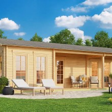 Blockhaus mit zwei Schlafzimmern “Holiday K” 10x6m Blockhaus mit zwei Schlafzimmern “Holiday K” 10x6m