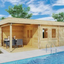 Gartensauna mit Terrasse “Lucas E” 8x4m Gartensauna mit Terrasse “Lucas E” 8x4m