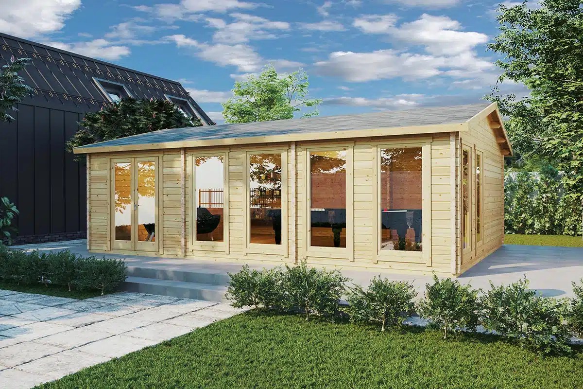 Großes Gartenzimmer „Snooker XL 2“ 8x6m Großes Gartenzimmer „Snooker XL 2“ 8x6m