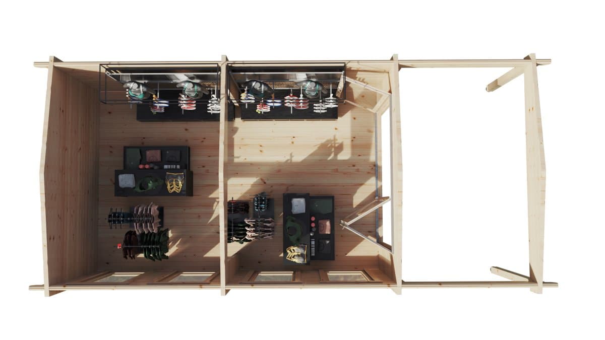 Großes Gartenzimmer mit Vordach “David 2” 8x4m | Modernes Gartenhaus aus Holz mit Vordach | Überdachung aus Holz – Bild 2