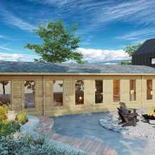 Blockbohlenhaus “Konferenzraum” 14x7m Blockbohlenhaus “Konferenzraum” 14x7m