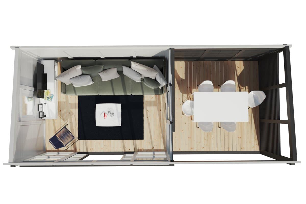 Gartenhaus “Elias XL” 7x3m | 3x7m großes Gartenhaus mit Veranda | 7x3m großes Gartenhaus aus Holz mit Pultdach – Bild 2