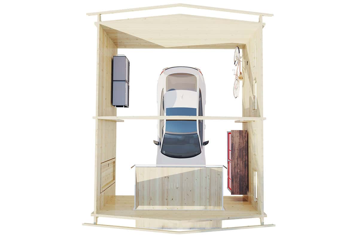 Holzgaragen-Bausatz “Hansa J” 5x6m | Holzgarage als Bausatz kaufen | Fertiggarage aus Holz zu einem günstigen Preis – Bild 2