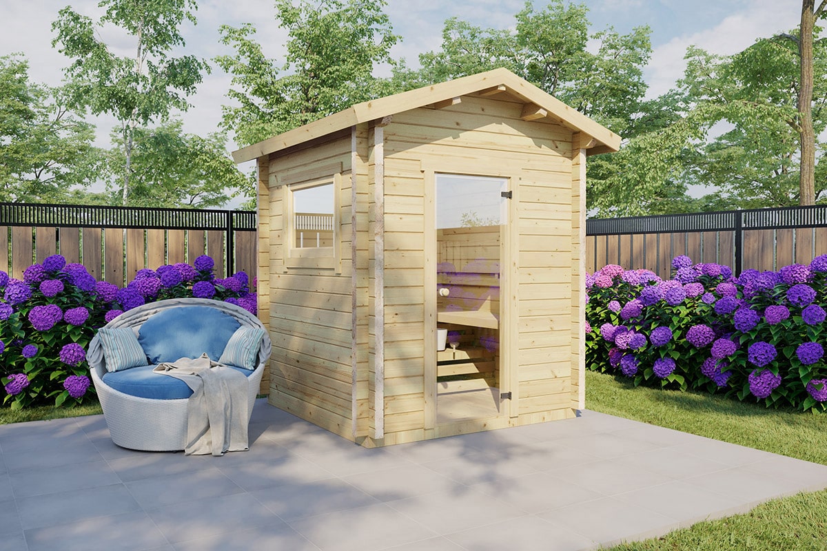 Kleine Außensauna “Finn 1” 2x2m Kleine Außensauna “Finn 1” 2x2m