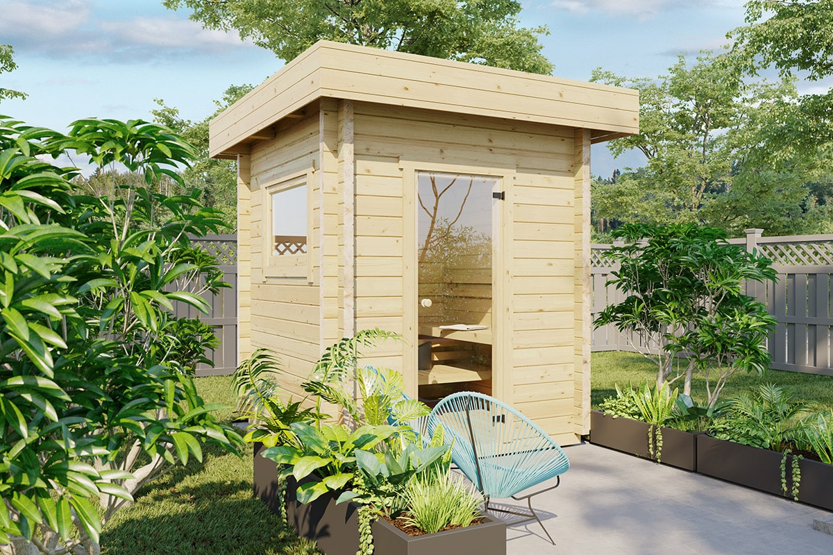 Kleine Außensauna “Finn 3” 2x2m Kleine Außensauna “Finn 3” 2x2m