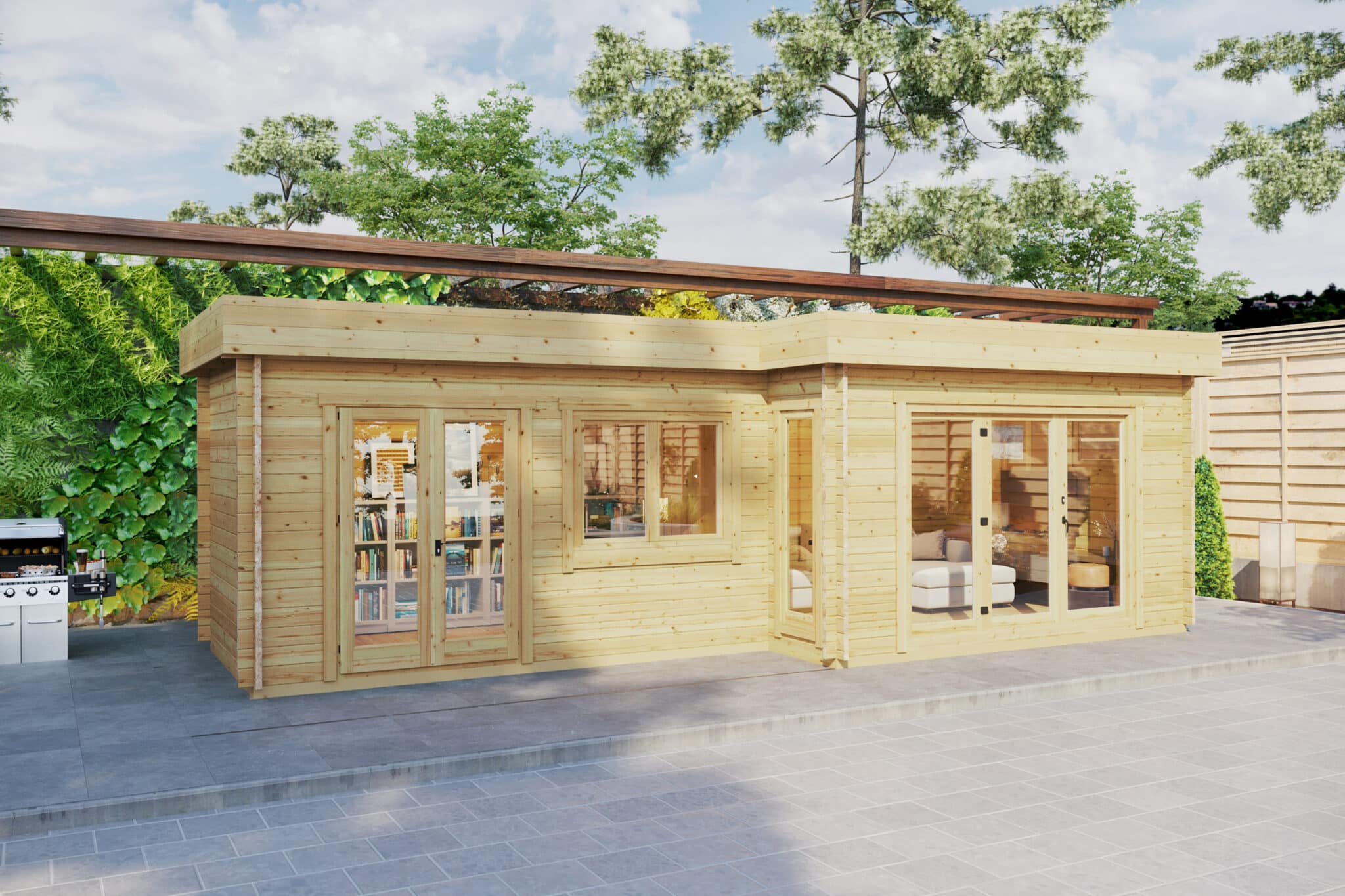 Gartenhaus mit 2 Räumen “Amelia” 9x4m Gartenhaus mit 2 Räumen “Amelia” 9x4m