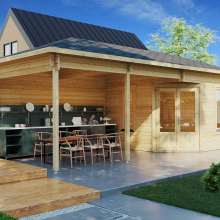 Gartenhaus mit Vordach “Sophia” 8x4m Gartenhaus mit Vordach “Sophia” 8x4m