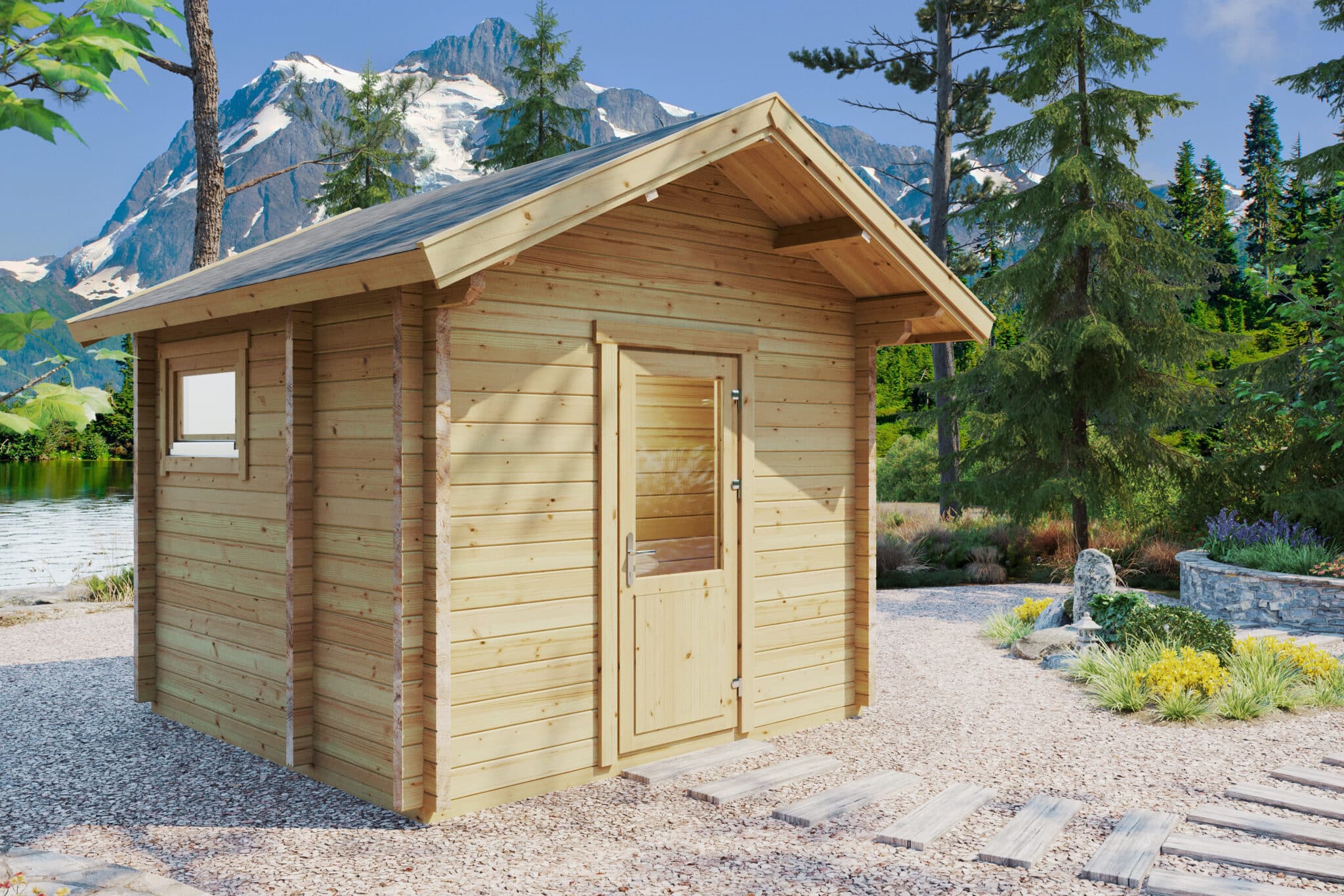 Kleine Außensauna “Kirkenes” 3x3m Kleine Außensauna “Kirkenes” 3x3m