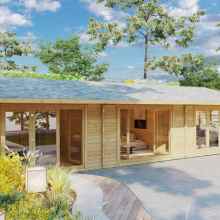 Blockhaus mit zwei Schlafzimmern “Holiday S2” 12x7m Blockhaus mit zwei Schlafzimmern “Holiday S2” 12x7m