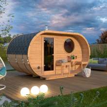 Kleine Ovale Fasssauna 4×2.5m Kleine Ovale Fasssauna 4×2.5m