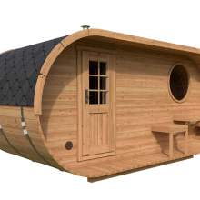 Ovale Fasssauna 5×2.5m Ovale Fasssauna 5×2.5m