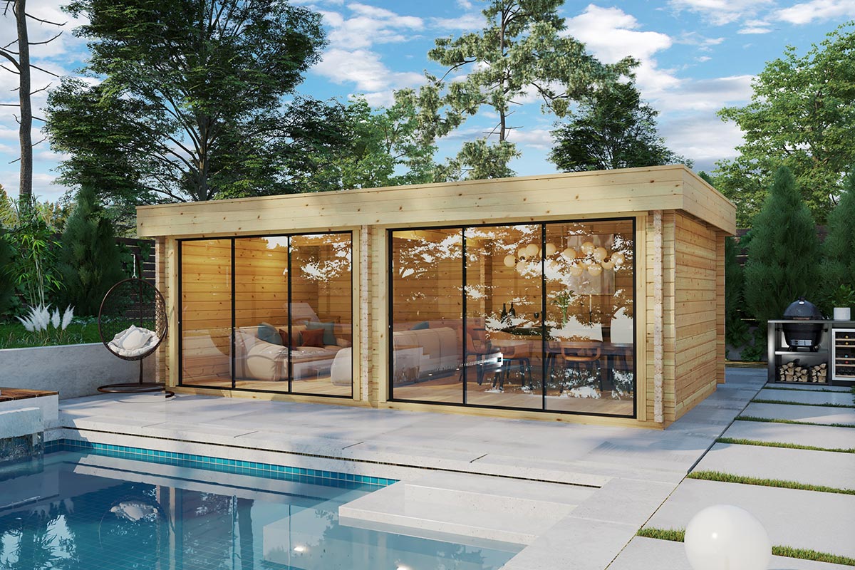 Großes modernes Gartenhaus “Roberta” 7x4m Großes modernes Gartenhaus “Roberta” 7x4m