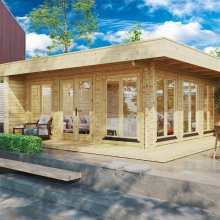 Geräumiges Gartenhaus mit Veranda “Roger” 6x6m Geräumiges Gartenhaus mit Veranda “Roger” 6x6m