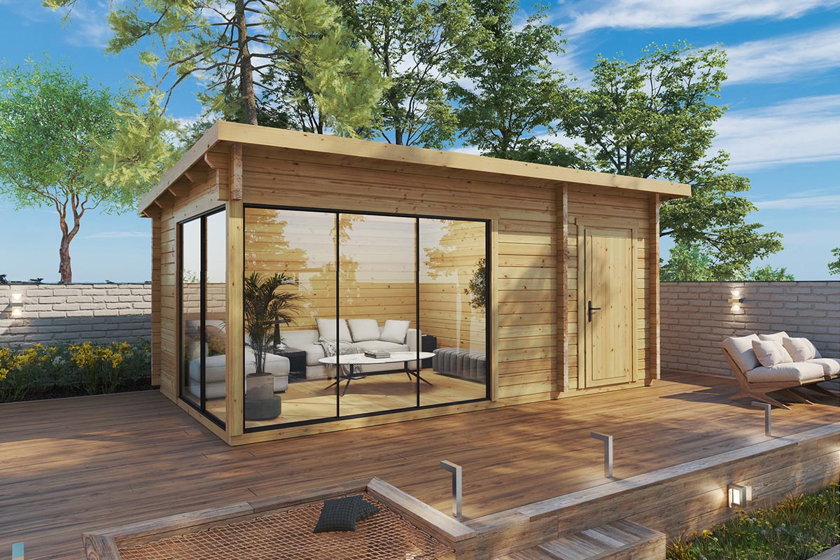 Modernes Gartenhaus mit Schuppen “Aron” 6x3m Modernes Gartenhaus mit Schuppen “Aron” 6x3m