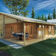 Zwei-Schlafzimmer Blockhaus Ferienhaus “Daisy” 10x10m Zwei-Schlafzimmer Blockhaus Ferienhaus “Daisy” 10x10m