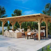 Großer Pultdach-Pavillon “Dora XL” 6x5m Großer Pultdach-Pavillon “Dora XL” 6x5m