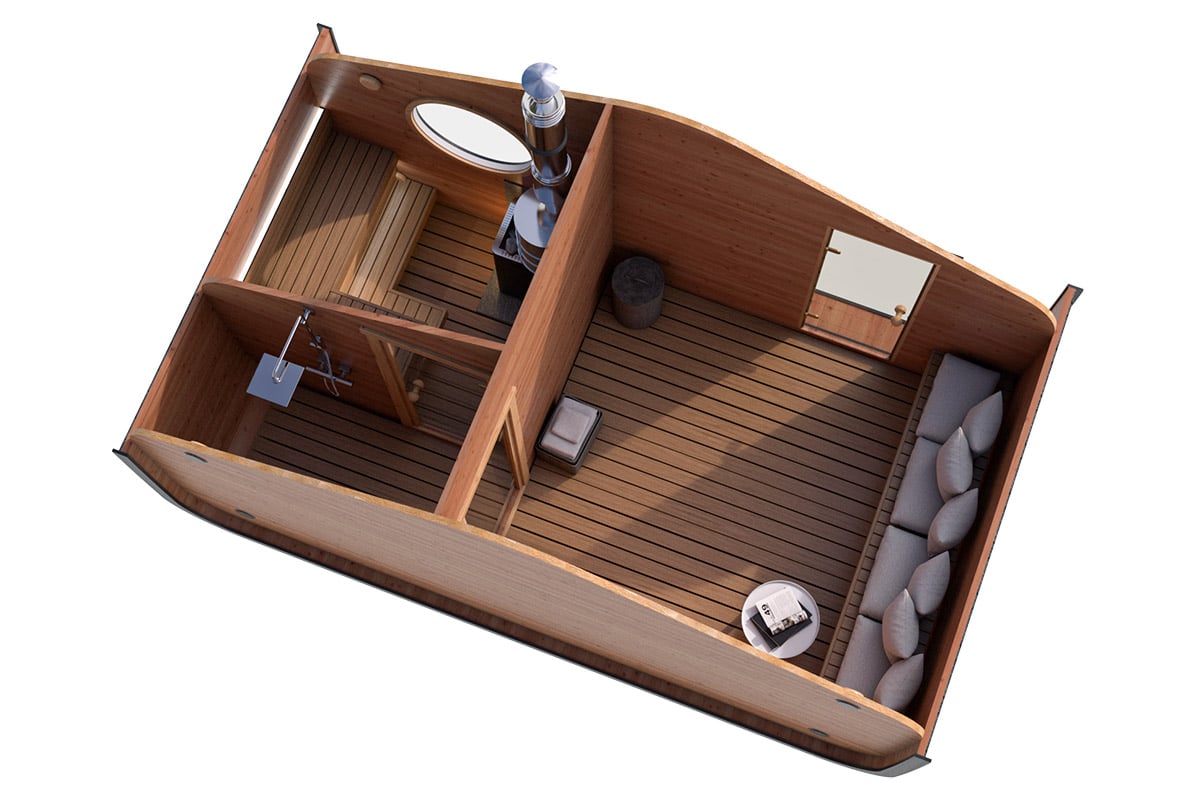 Große Gartensauna mit Vorraum “Everest” 5x3m – Bild 2