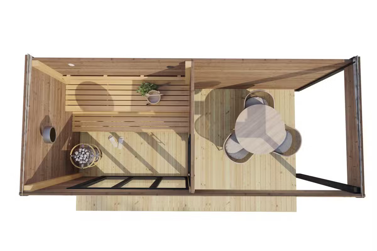 Moderne Gartensauna „Nord” 5 x 2 m – Bild 2