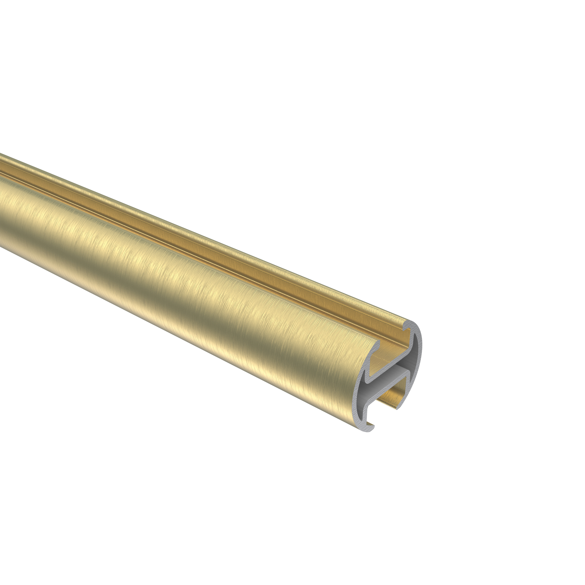 Vorhangstange mit Innenlauf Messing-Optik / Edelstahl-Optik, Aluminium / Metall 20 mm Ø Siteno Savio, 3-läufig – Bild 4