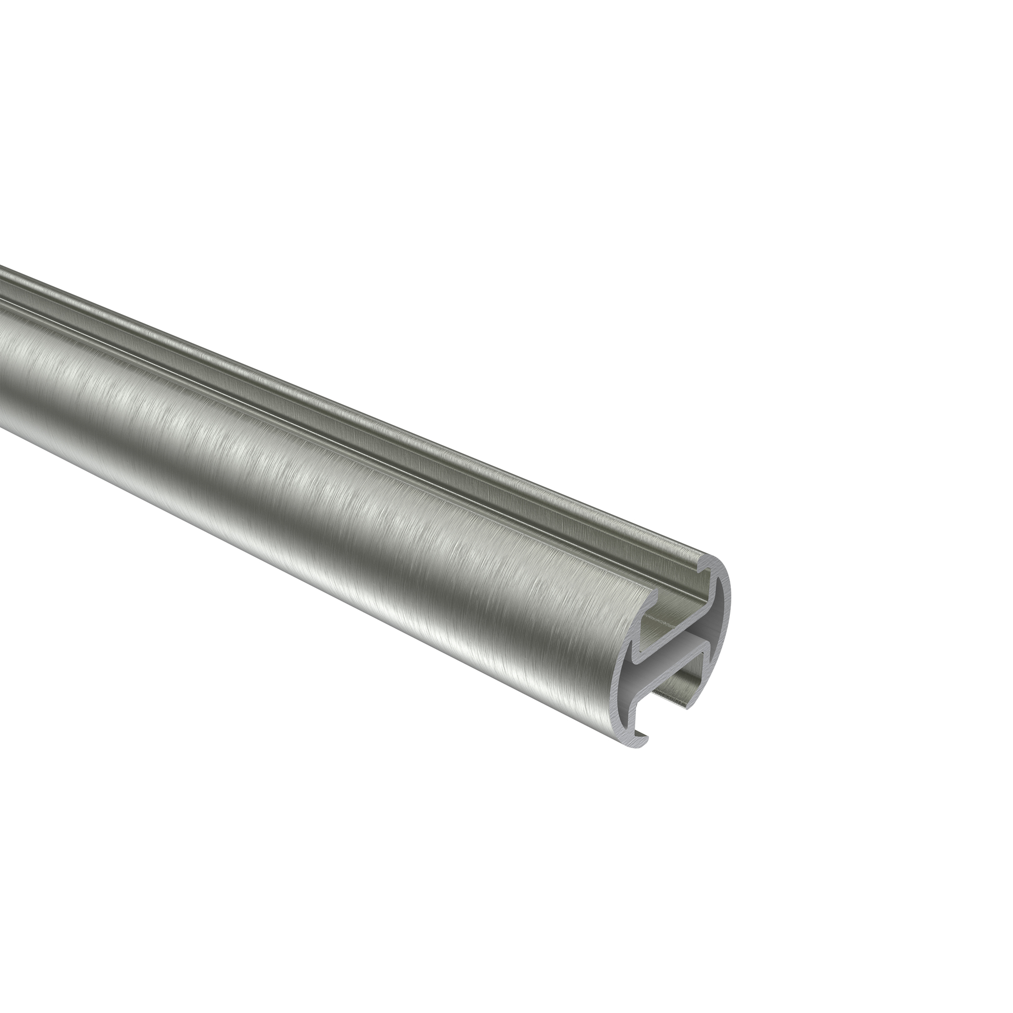 Gardinenstange mit Innenlauf Edelstahl-Optik / Schwarz, Aluminium / Metall 20 mm Ø Siteno Savio, dreiläufig – Bild 4