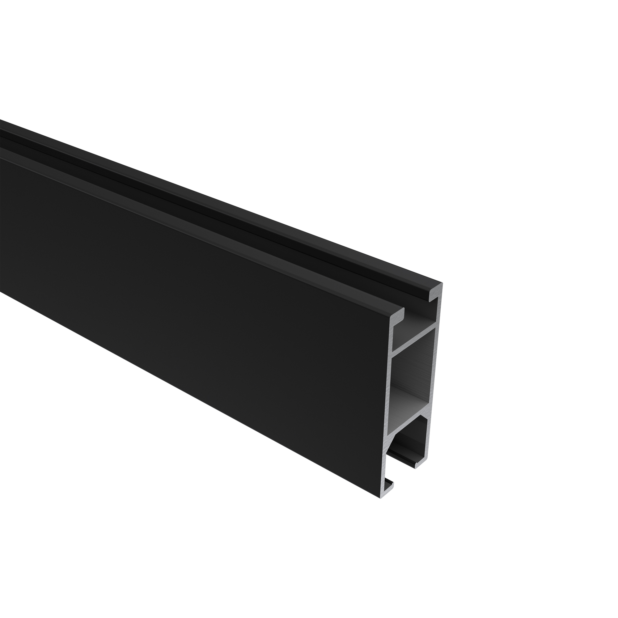 Innenlaufstangen / Vorhangstangen Schwarz / Edelstahl-Optik dreiläufig kantig Smartline Conex – Bild 4