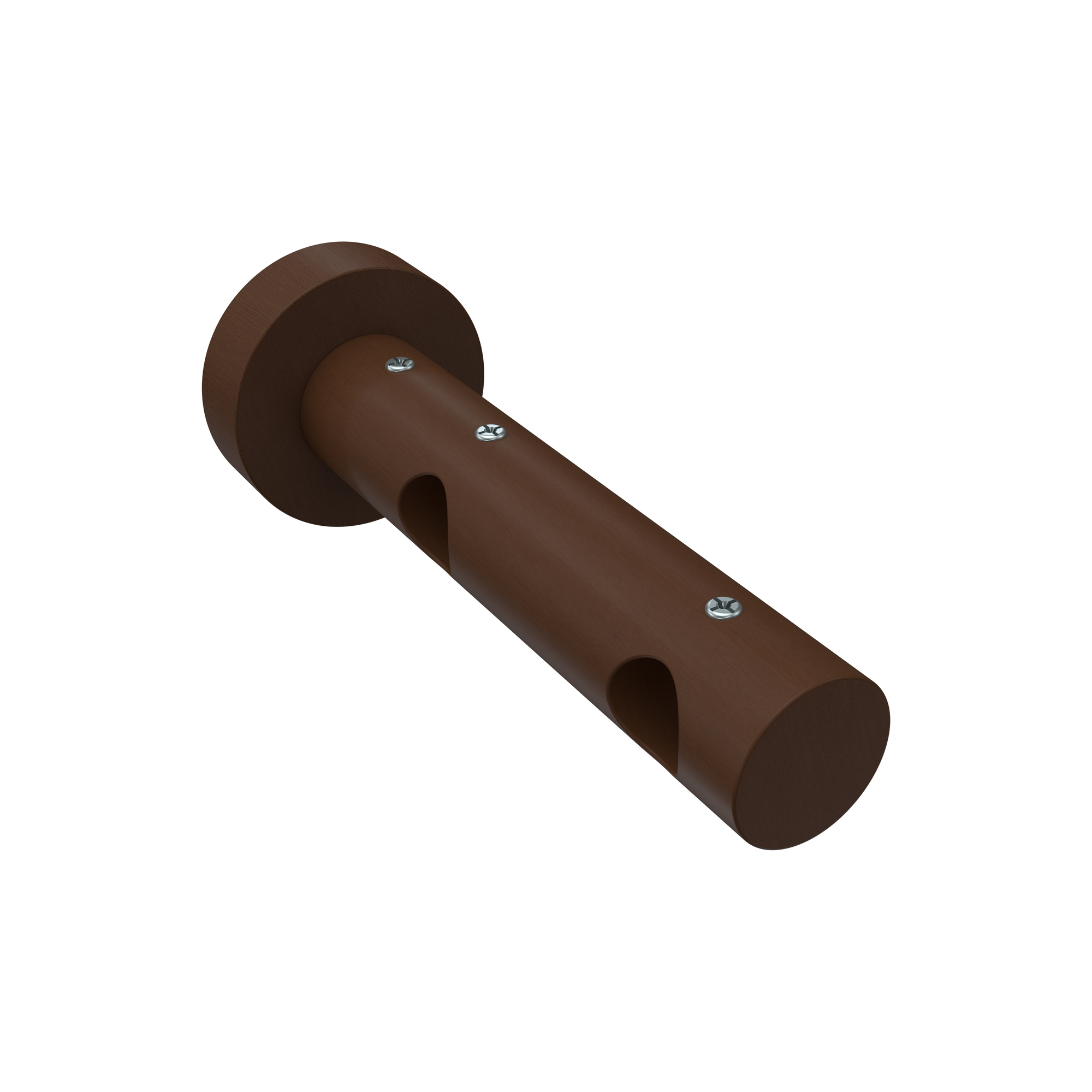 Vorhangstangen 16 mm Ø Edelstahl / Holz Nussbaum lackiert doppelläufig Adrian Doman – Bild 5