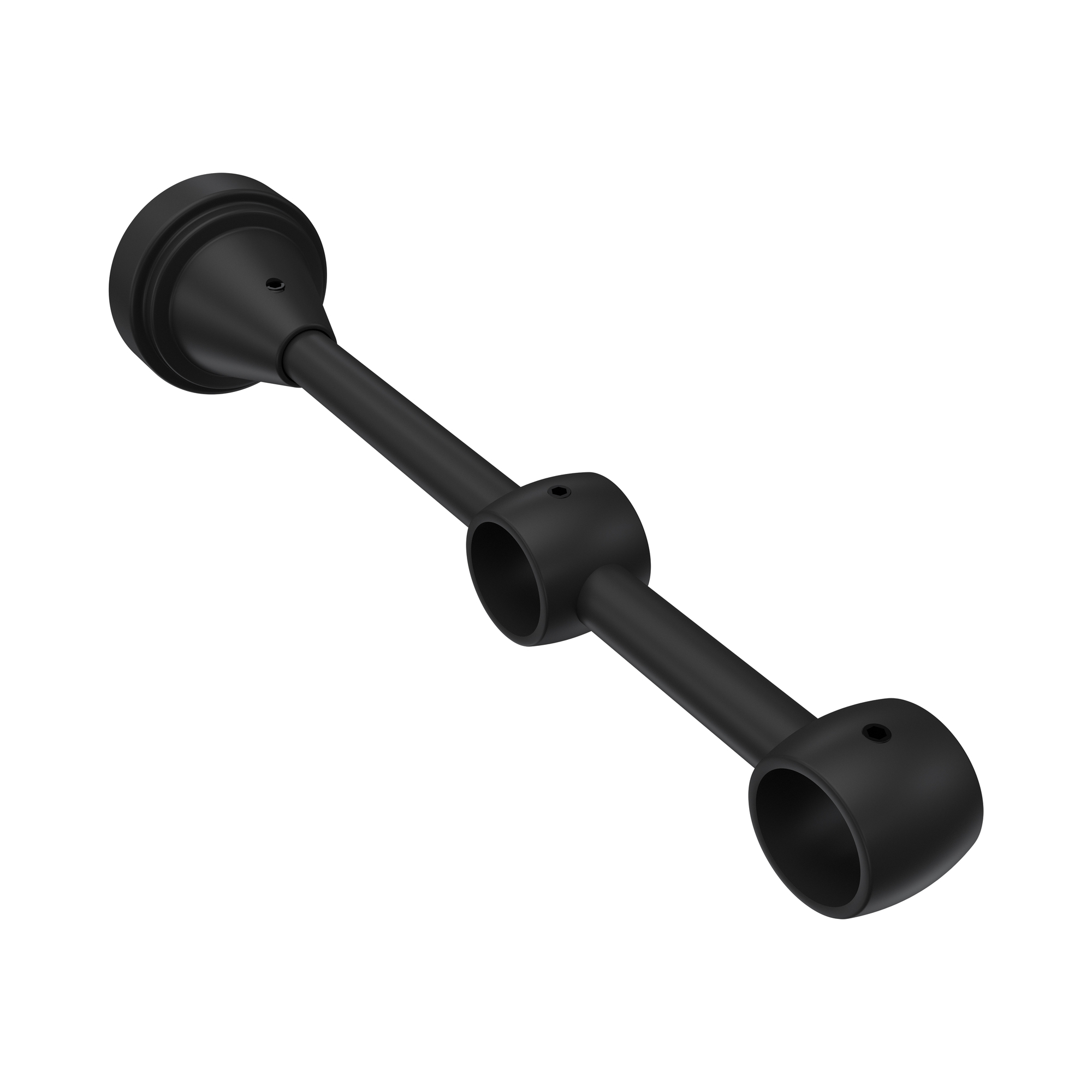 Gardinenstange Silbergrau / Schwarz, Metall 16 mm Ø Primus Alessia, doppelläufig – Bild 5