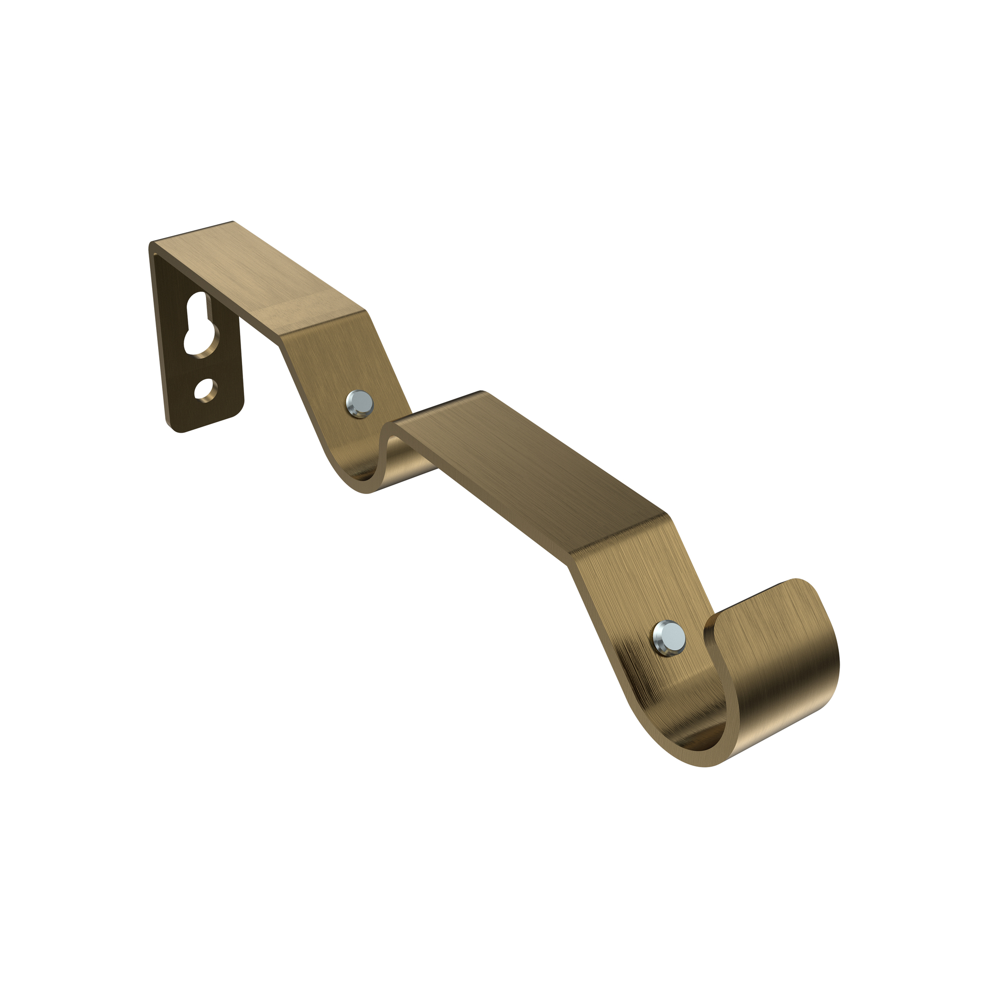 Vorhangstange Silbergrau / Messing Antik, Metall 16 mm Ø Olymp Lucan, doppelläufig – Bild 5