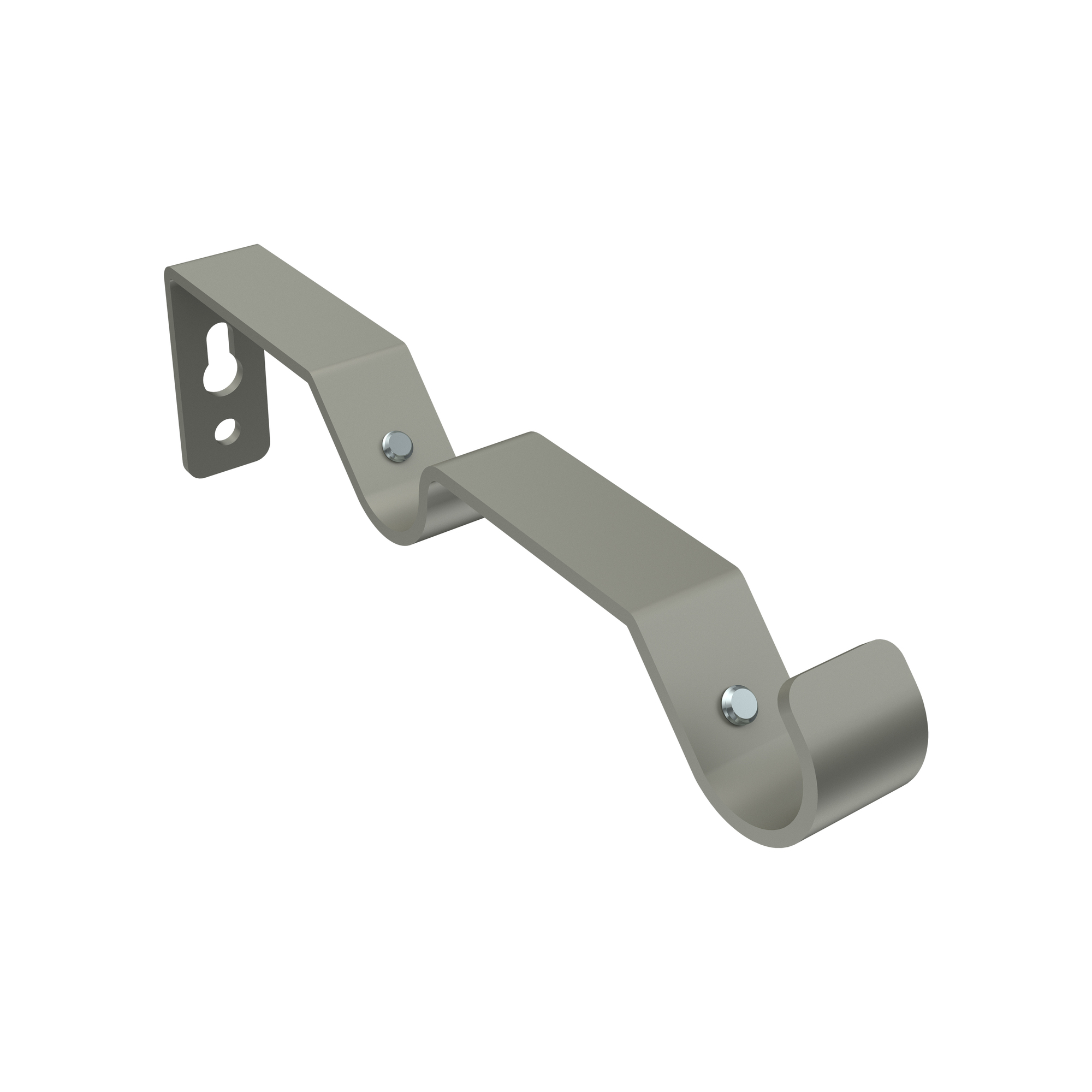 Gardinenstange Silbergrau / Chrom matt, Metall 16 mm Ø Olymp Matteo, zweiläufig – Bild 5