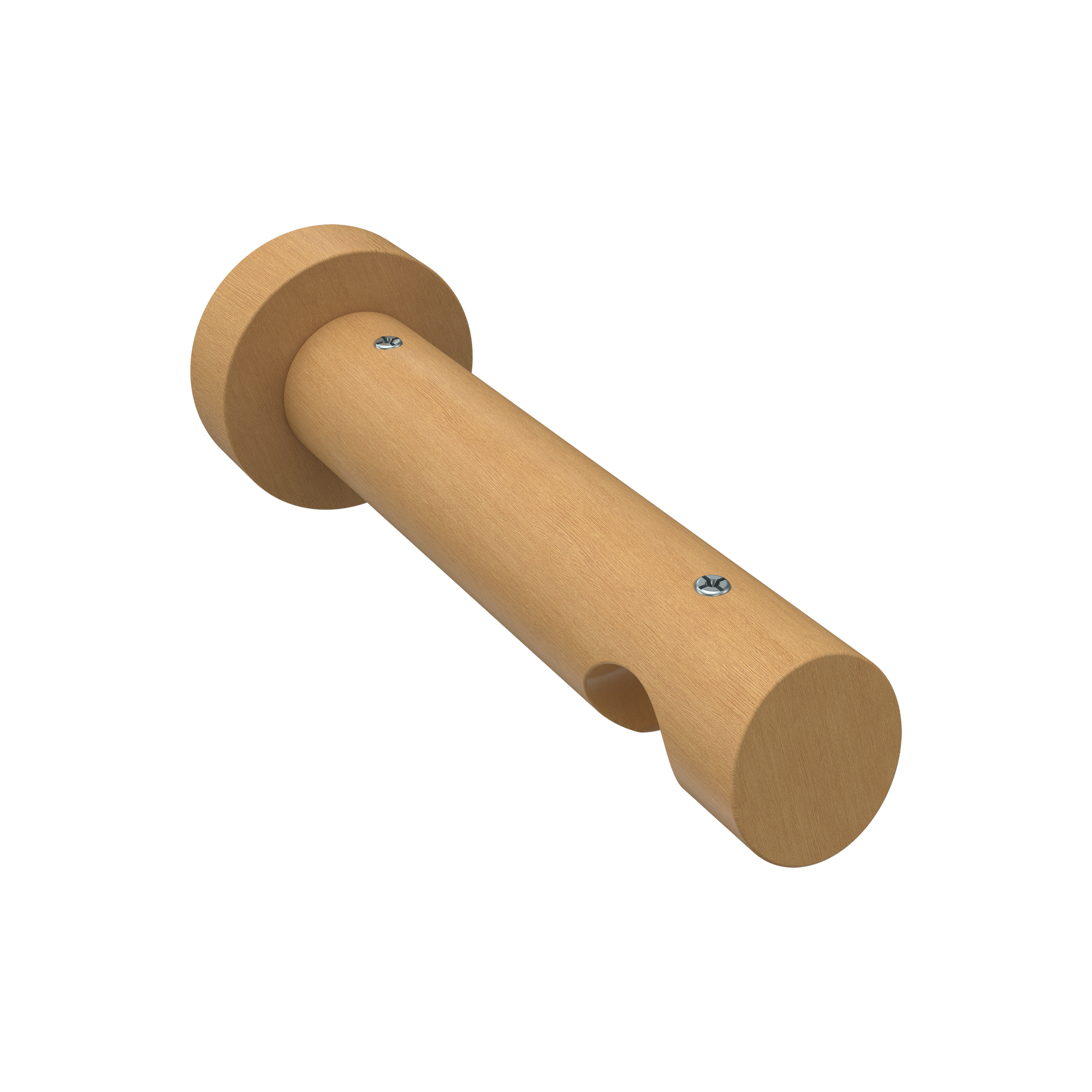 Innenlauf-Vorhangstangen Edelstahl-Optik / Buche 20 mm Ø Talent Luina Aluminium / Holz – Bild 5