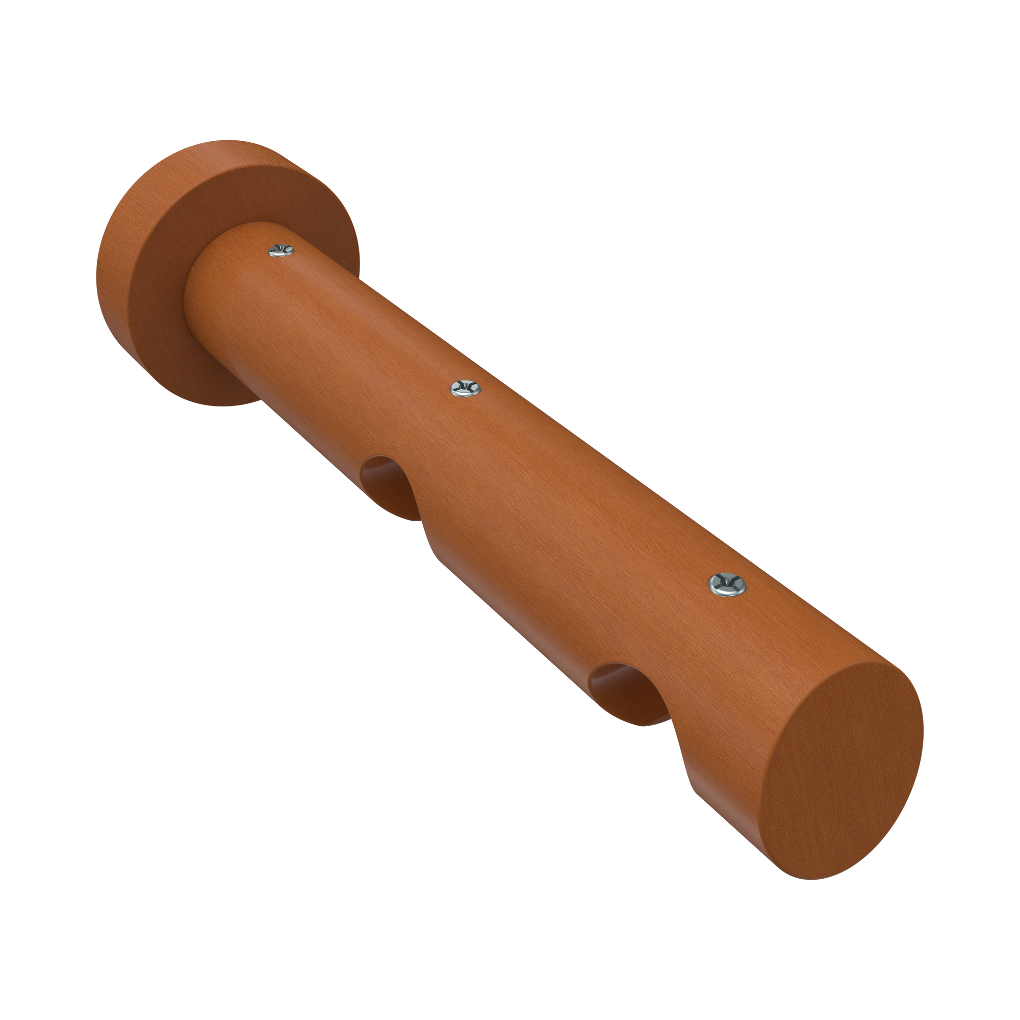 Innenlauf-Vorhangstange Edelstahl-Optik / Kirschbaum 20 mm Ø 2-läufig Talent Feta Aluminium / Holz – Bild 5