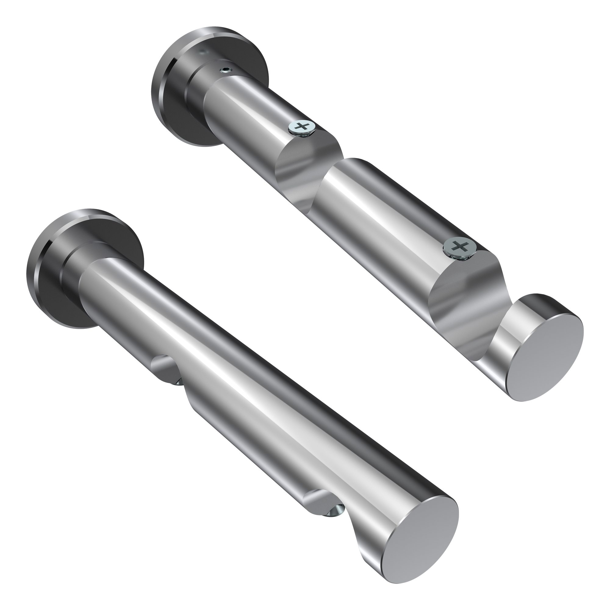 Innenlaufstange Silbergrau / Chrom, 2-läufig Aluminium / Metall 20 mm Ø Platon Sitra – Bild 5