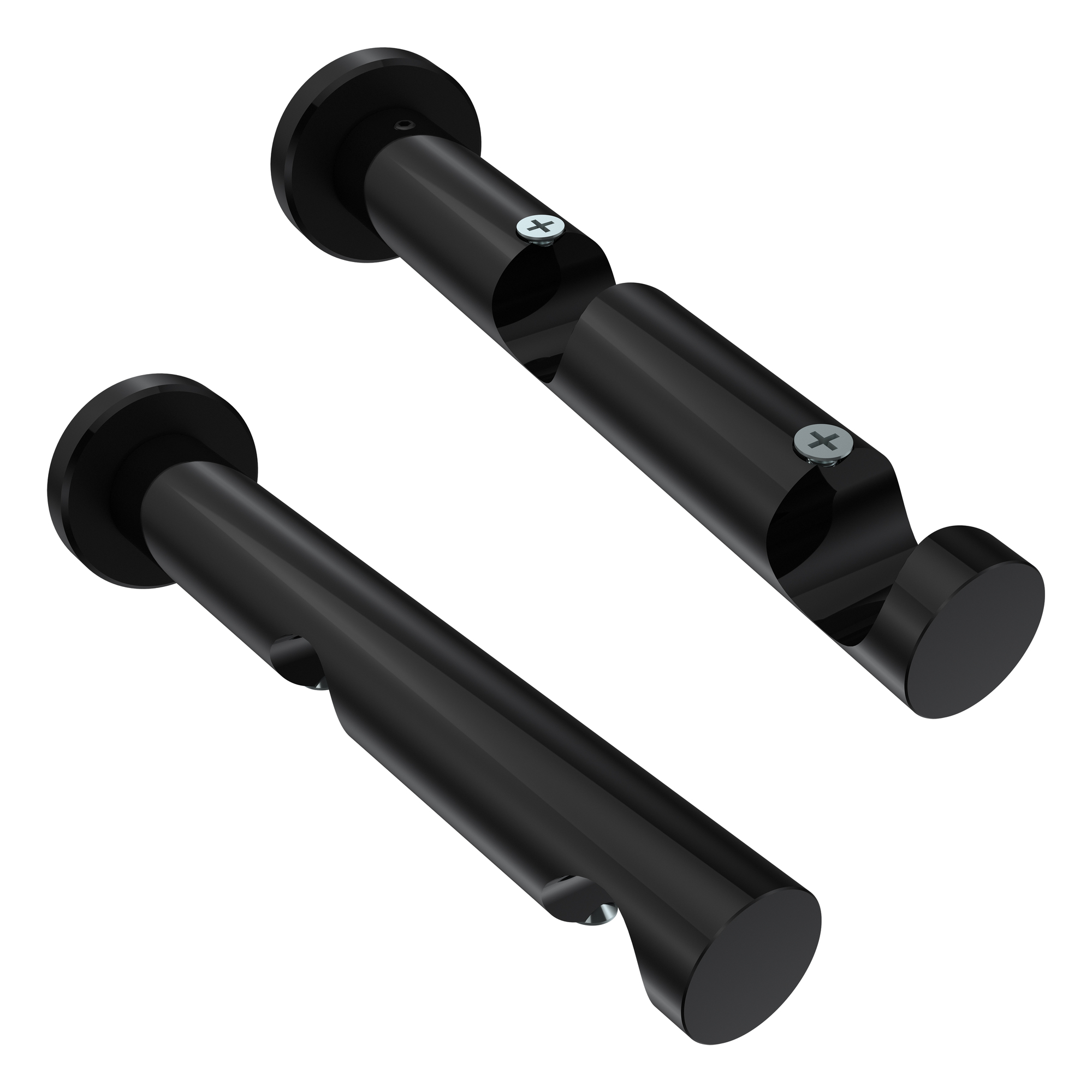 Innenlauf-Vorhangstange Chrom / Schwarz, Metall 20 mm Ø Platon Sitra, zweiläufig – Bild 5