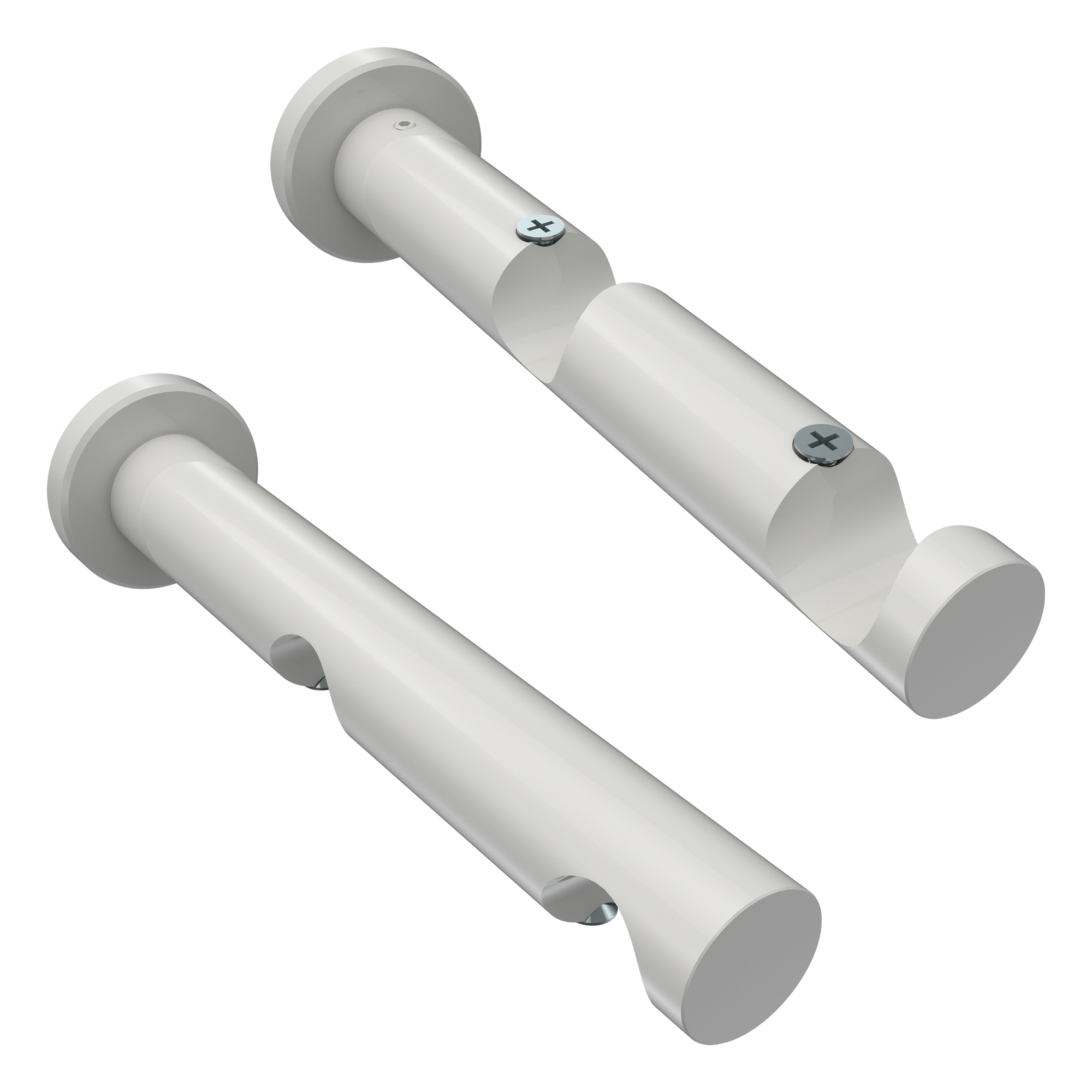 Gardinenstange mit Innenlauf Messing-Optik / Weiß, 2-läufig Aluminium / Metall 20 mm Ø Platon Savio – Bild 5