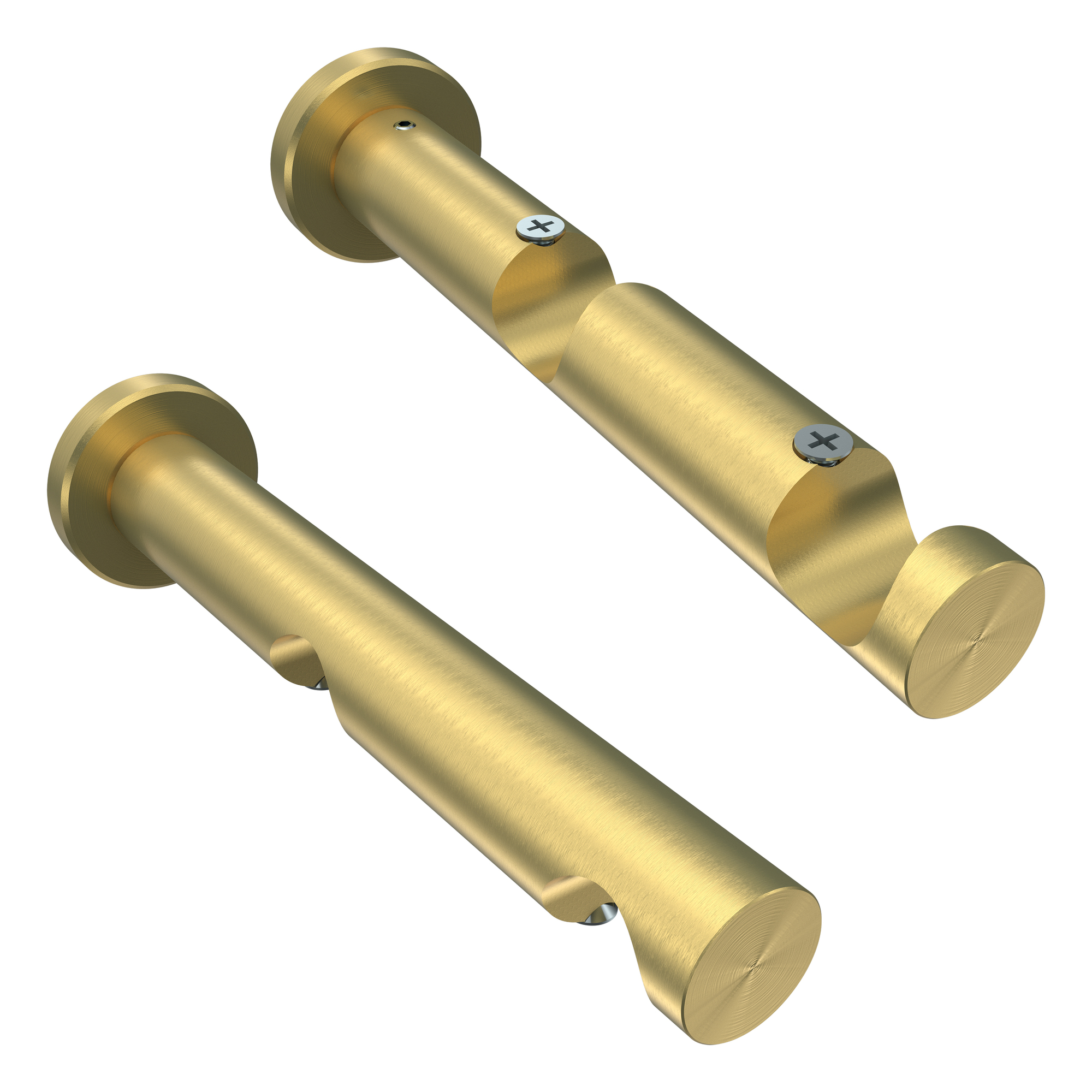 Rundrohr-Innenlauf Gardinenstangen Edelstahl-Optik / Messing-Optik 20 mm Ø Platon Savio, zweiläufig – Bild 5